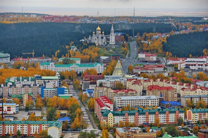 Вид Ханты-Мансийска с высоты