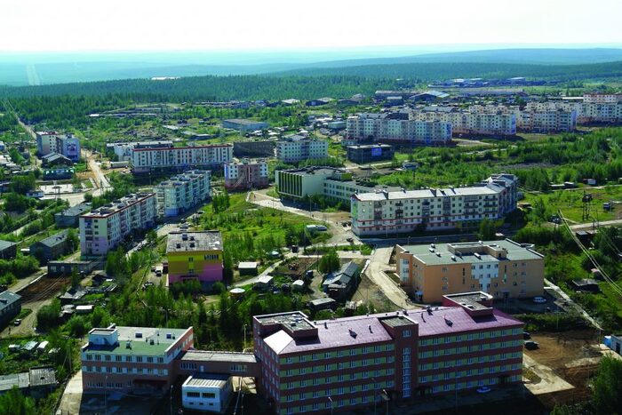 Вид поселка Черныйшевский с большой высоты