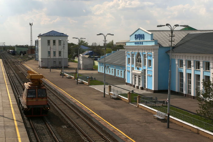 Железнодорожный вокзал в городе Ершове