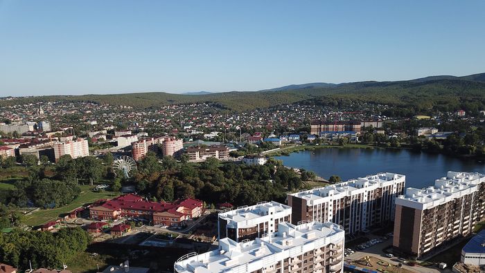 г Горячий Ключ с высоты птичьего полета