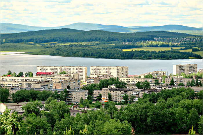Вид города Кушвы с высоты