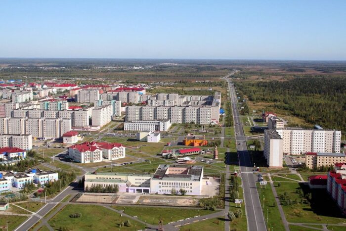 Вид города Лангепаса с высоты птичьего полета