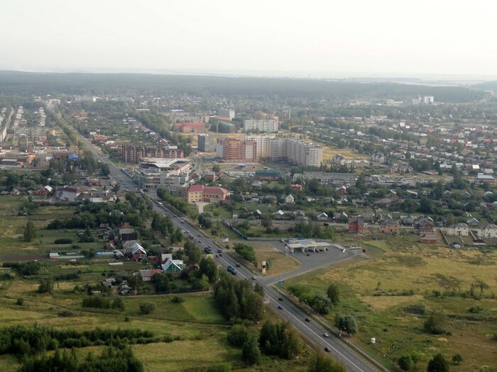 Вид города Луховицы с высоты
