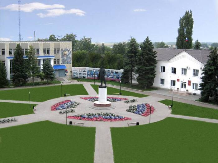 памятник Ленину в поселке Мордово