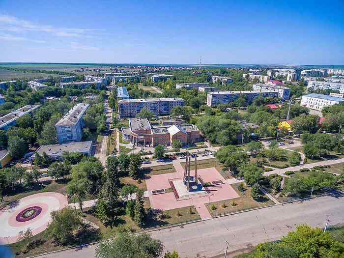 Вид города Нефтегорска с высоты 
