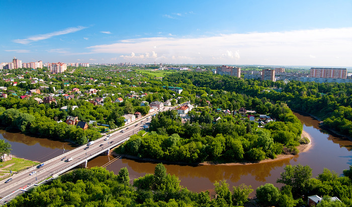 Вид города Подольска с высоты