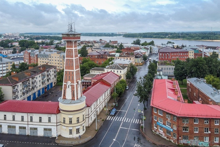 Вид города Рыбинска с высоты