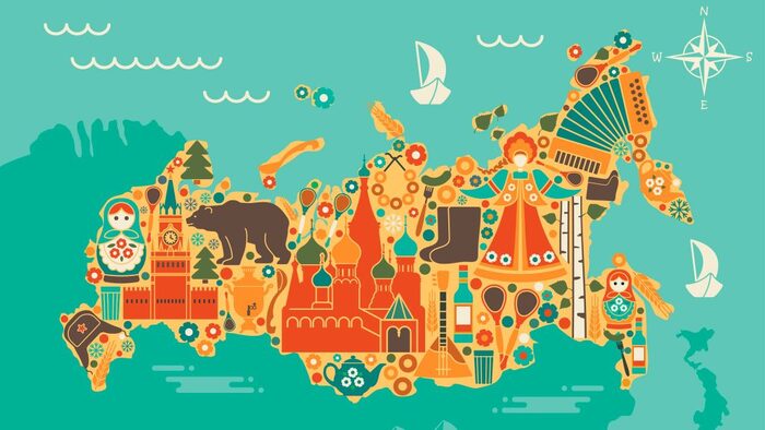 кастомная карта достопримечательностей России