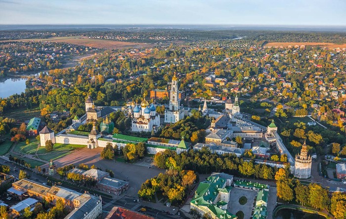 Вид города Сергиева Посада с высоты