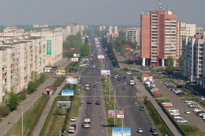 Вид города Северска с высоты