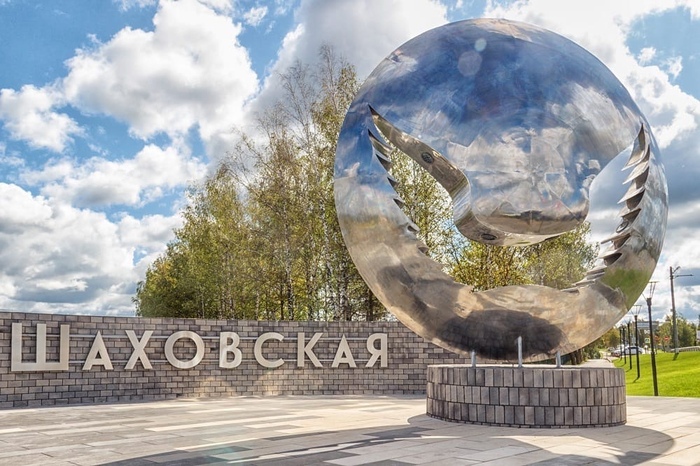 арт объект крылья в поселке Шаховская