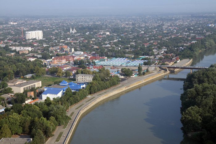 Вид Славянска на Кубани с высоты