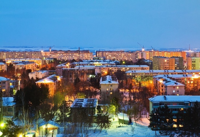 Вечерний вид города Сосновоборска
