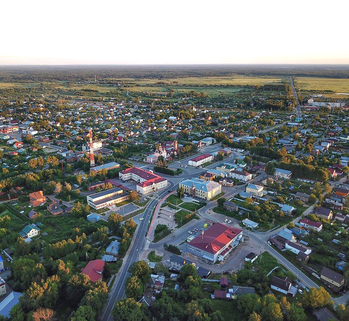 Вид города Талдома с высоты