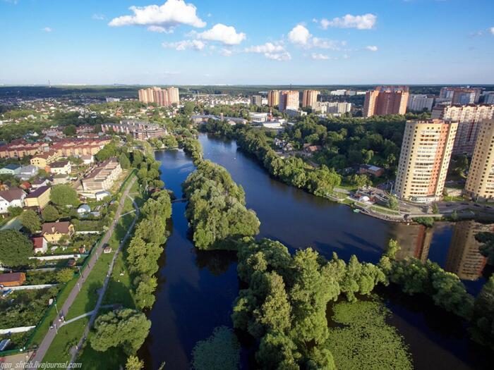 Вид города Троицка с высоты