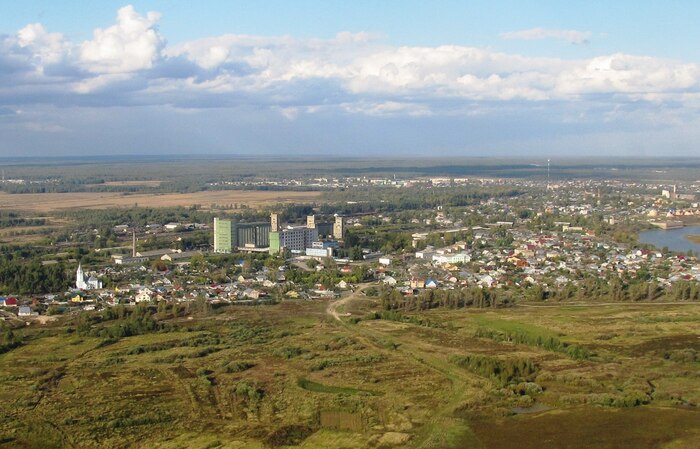 Вид города Володарска с высоты