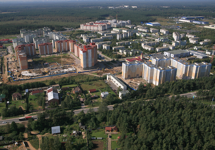Вид Всеволожска с высоты птичьего полета